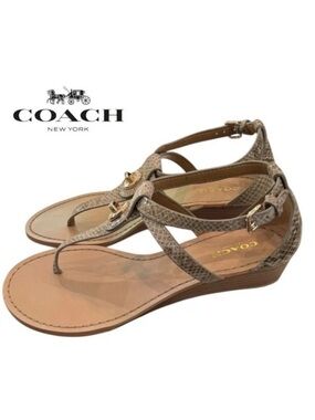 COACH Ingrid Women’s Leather Snake Design Sandels Size 8.5 NEW